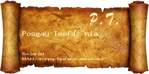 Posgay Teofánia névjegykártya